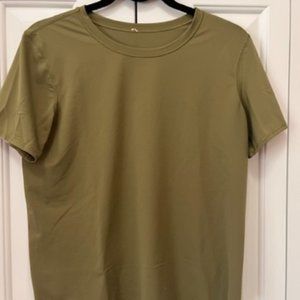 Lululemon High-Neck Running and Training T-Shirt Size 8 Bronze Green